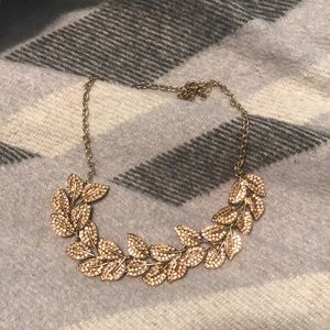 Leaf rose gold statement necklace